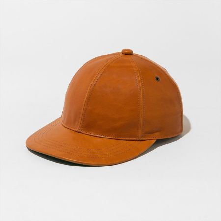 保証書付】 イタリア製 羊革 レザーキャップ ロングビル 帽子 