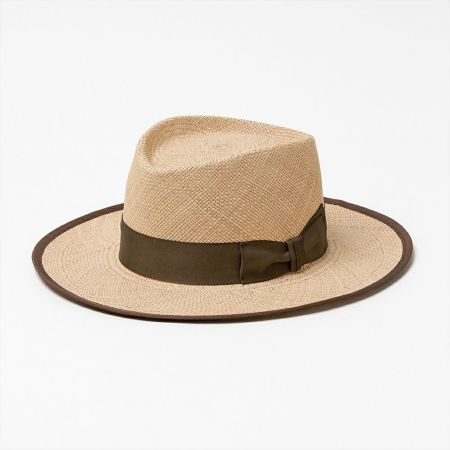 ハットSTETSON ステットソン パナマハット ナチュラル×ブラウン - www